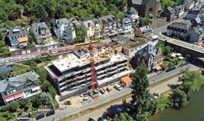 luftbilder auf die baustelle uferpark cochem 